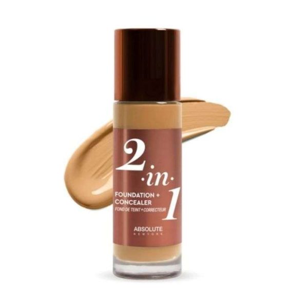 ABSOLUTE NEW YORK 2 EN 1 FOND DE TEINT + CORRECTEUR 04 COOL BEIGE 35 ML