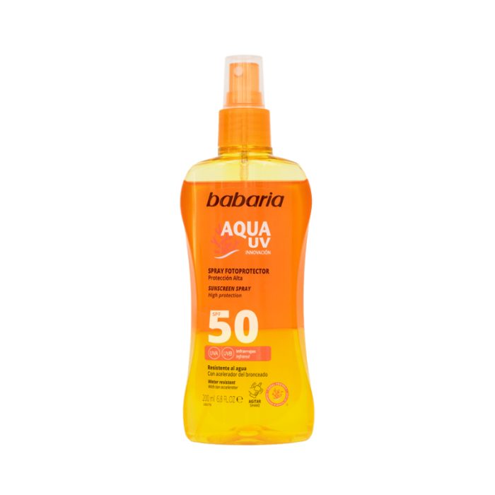babaria-babaria-aqua-uv-spray-fotoprotector-spf-50-200-ml-spray.jpg BABARIA AQUA UV SPRAY FOTOPROTECTOR SPF 50 200 ML – Image 1