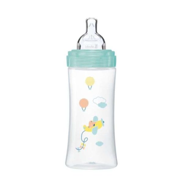 DODIE BIBERON ANTI COLIQUE TETINE PLATE 330ML 6MOIS+