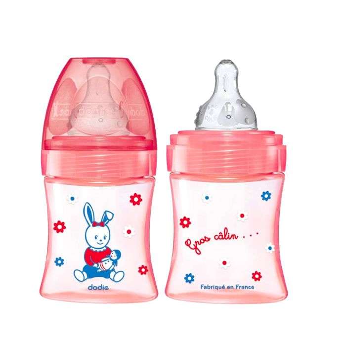 dodie-biberon-anti-colique-tetine-ronde-3-vitesses-150ml-rose-poupee-0-6-m.jpg DODIE BIBERON ANTI COLIQUE TETINE RONDE 3 VITESSES + 150ML ROSE POUPEE 0-6 M – Image 1