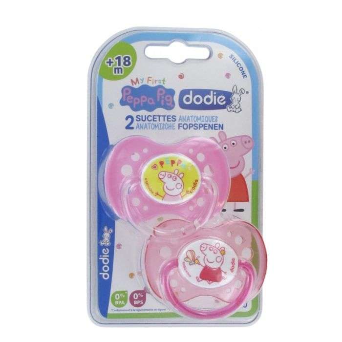 dodie-dodie-2-sucettes-anatomiques-peppa-pig-18-mois-rose-sucettes-et-attaches-sucettes.jpg DODIE 2 SUCETTES ANATOMIQUES PEPPA PIG 18 MOIS + ROSE – Image 1