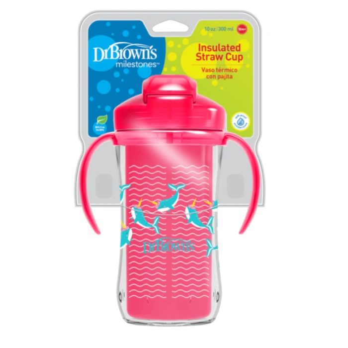dr-browns-dr-browns-tasse-thermos-rose-avec-paille-12-mois-plus-300-ml-apprentissage-repas.jpg DR BROWNS TASSE THERMOS ROSE AVEC PAILLE 12 MOIS PLUS 300 ML – Image 1