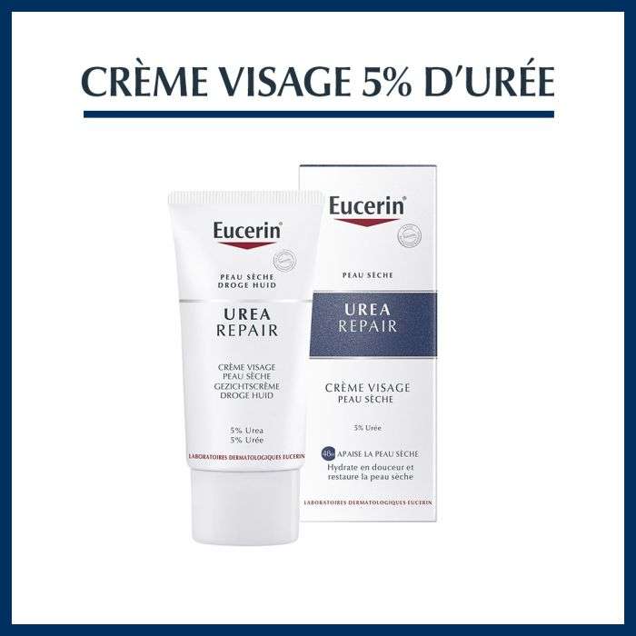 eucerin-urea-repair-creme-visage-peau-seche-5-d-uree-50-ml.jpg EUCERIN UREA REPAIR CREME VISAGE PEAU SECHE 5 % D'UREE 50 ML – Image 1