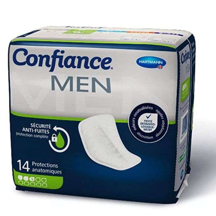 hartmann-hartmann-confiance-men-absorption-3-protection-anatomique-14-unites-couches-adultes.jpg HARTMANN CONFIANCE MEN ABSORPTION 3 PROTECTION ANATOMIQUE 14 UNITES – Image 1