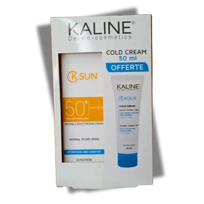 kaline-kaline-k-sun-creme-invisible-spf-50-50-ml-et-cold-cream-k-aqua-50-ml-offerte-cremes.jpg KALINE K SUN CREME INVISIBLE SPF 50+ 50 ML ET COLD CREAM K AQUA 50 ML OFFERTE – Image 1