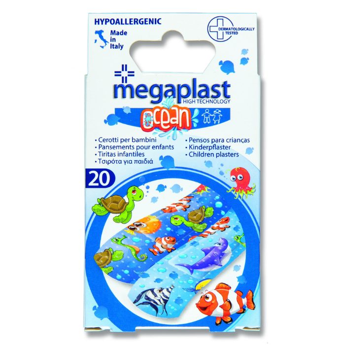 megaplast-megaplast-ocean-pansement-pour-enfant-boite-de-20-pansements-bandages-et-compresses.jpg MEGAPLAST OCEAN PANSEMENT POUR ENFANT BOITE DE 20 – Image 1