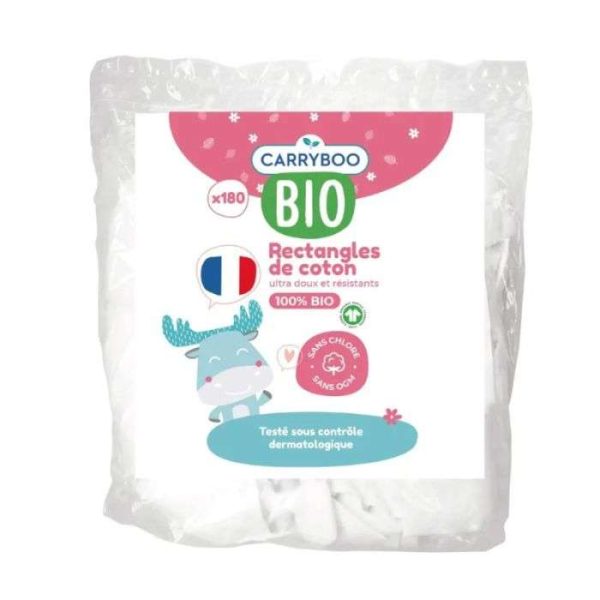 NATUROPERA CARRYBOO BIO RECTANGLES DE COTON 180 UNITES