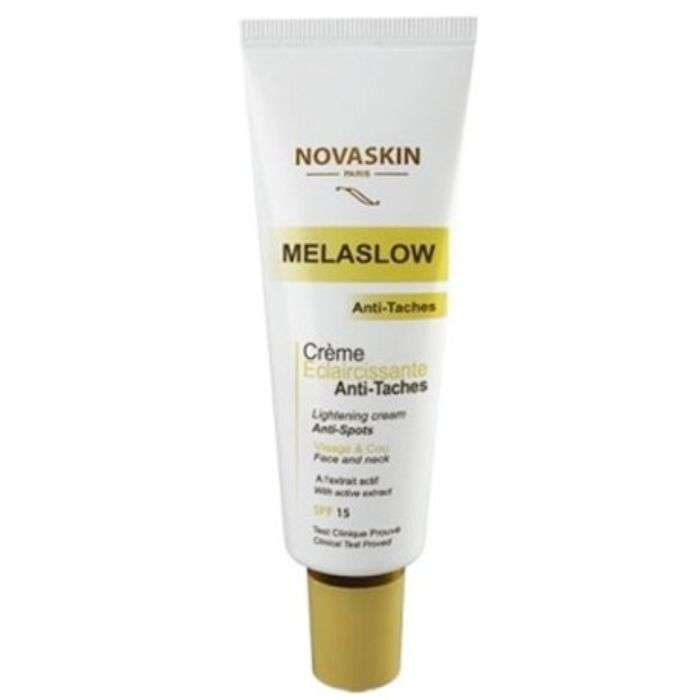 novaskin-novaskin-melaslow-creme-eclaicissante-anti-taches-spf-15-30ml-creme-depigmentantes.jpg NOVASKIN MELASLOW CREME ECLAICISSANTE ANTI TACHES SPF 15 30ml – Image 1