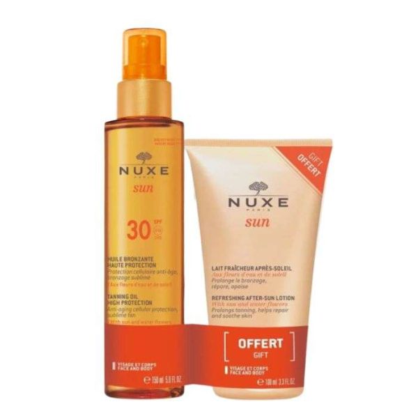 NUXE OFFRE HUILE BRONZANTE SPF30 150 ML + LAIT FRAICHEUR 100 ML