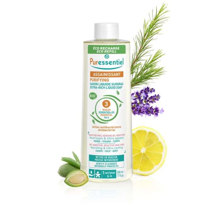 puressentiel-puressentiel-assainissant-savon-liquide-surgras-eco-recharge-500-ml-savons-et-pains.jpg PURESSENTIEL ASSAINISSANT SAVON LIQUIDE SURGRAS ECO RECHARGE 500 ML – Image 1
