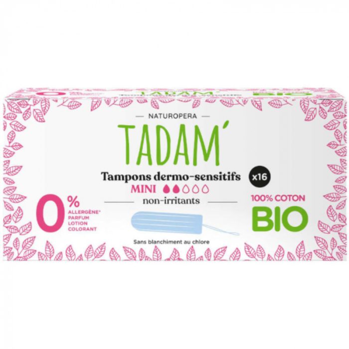 tadam-tadam-tampons-dermo-sensitifs-mini-coton-bio-x16-protection-hygienique.jpg TADAM TAMPONS DERMO SENSITIFS MINI COTON BIO X16 – Image 1