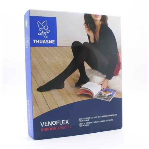 THUASNE VENOFLEX KOKOON ABSOLU BAS CUISSE FEMME CLASSE 2 NOIR TAILLE 4