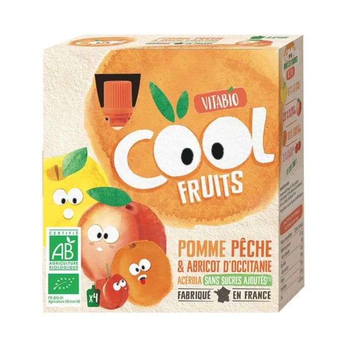 vitabio-vitabio-cool-fruits-pomme-peche-abricot-acerola-boite-de-4-repas.jpg VITABIO COOL FRUITS POMME PECHE ABRICOT ACEROLA Boite de 4 – Image 1
