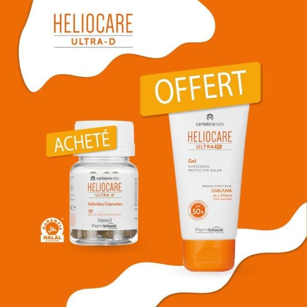 CANTABRIA OFFRE HELIOCARE ULTRA D 30 CAPSULES + HELIOCARE GEL ULTRA 90 50ML OFFERT