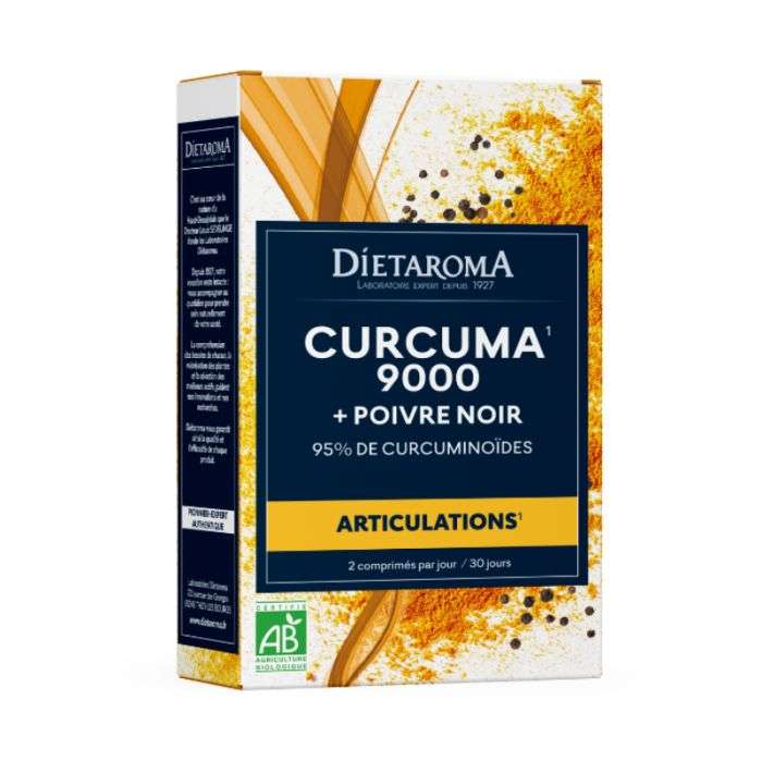 dietaroma-curcuma-et-poivre-noir-bio-60-comprimes.jpg DIETAROMA CURCUMA ET POIVRE NOIR BIO 60 COMPRIMES – Image 1
