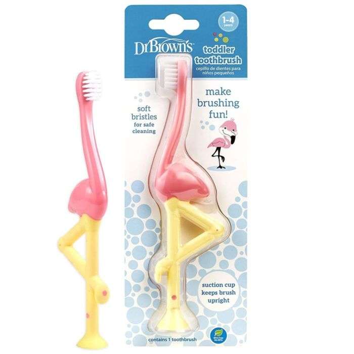 dr-browns-dr-browns-brosse-a-dents-bebe-1-4-ans-flamant-rose-brosses-a-dents-enfants.jpg DR BROWNS BROSSE A DENTS BEBE 1-4 ANS FLAMANT ROSE – Image 1