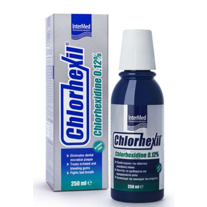 intermed-chlorhexil-012-bain-de-bouche-250-ml.jpg INTERMED CHLORHEXIL 0.12 % BAIN DE BOUCHE 250 ML – Image 1