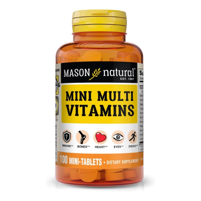 mason-natural-mason-natural-mini-multi-vitamins-100-mini-tablettes-complements-alimentaires.jpg MASON NATURAL MINI MULTI VITAMINS 100 MINI TABLETTES – Image 1