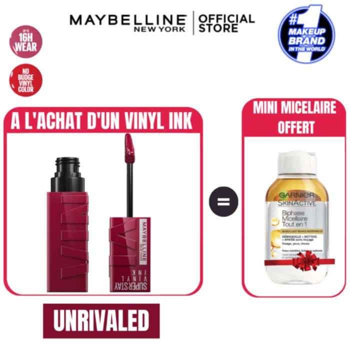 maybelline-maybelline-offre-speciale-super-stay-vinylink-eau-micellaire-promotions-diverses.jpg MAYBELLINE OFFRE SPECIALE SUPER STAY VINYLINK +EAU MICELLAIRE – Image 1