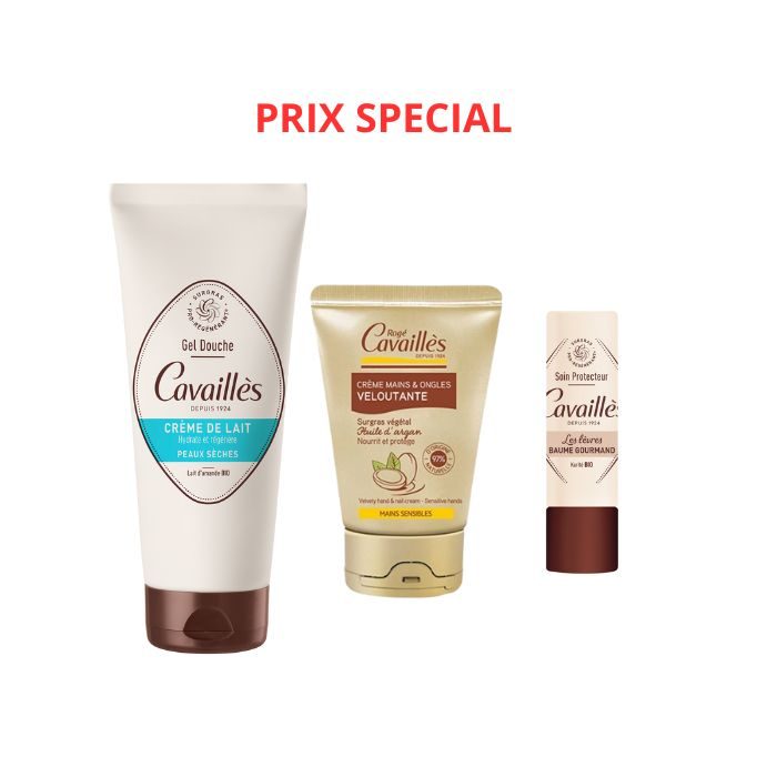 roge-cavailles-pack-gel-douche-creme-de-lait-200ml-creme-mains-veloutante-50ml-baume-levres-gourmand.jpg ROGE CAVAILLES PACK GEL DOUCHE CREME DE LAIT 200ML + CREME MAINS VELOUTANTE 50ML + BAUME LEVRES GOURMAND – Image 1