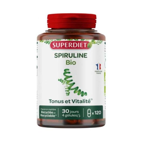 SUPERDIET SPIRULINE BIO TONUS ET VITALITE 120 GELULES