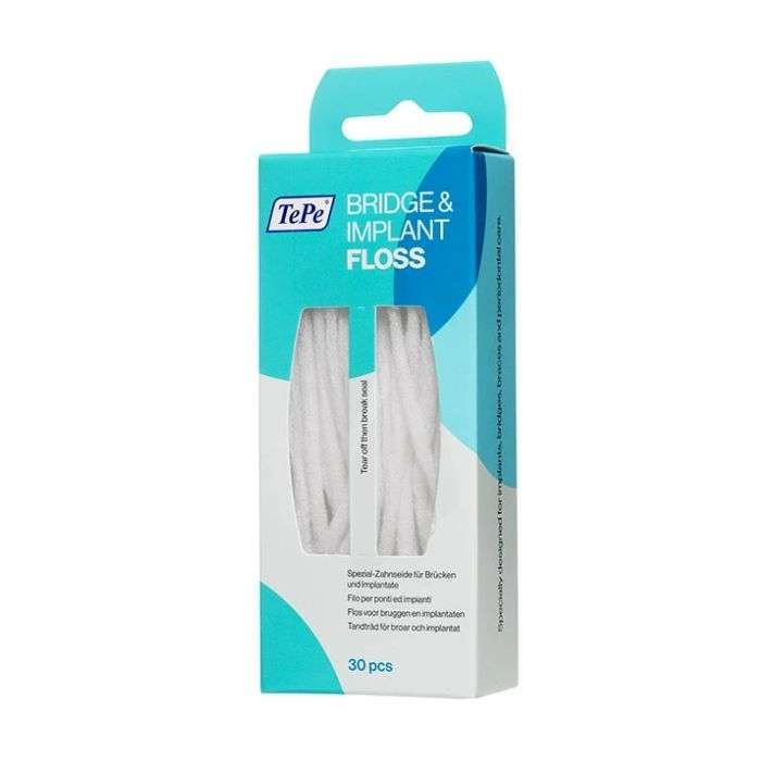 tepe-tepe-file-dentaire-bridge-et-implant-floss-30-pieces-brossettes-interdentaires-et-fils-dentaires.jpg TEPE FILE DENTAIRE BRIDGE ET IMPLANT FLOSS 30 PIECES – Image 1