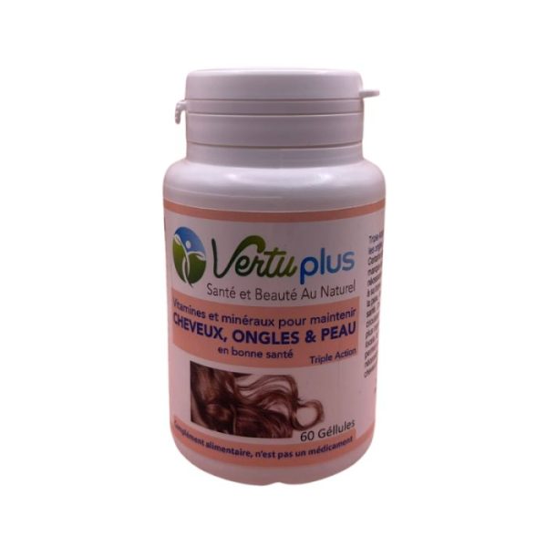 VERTUPLUS VITAMINES ET MINERAUX CHEVEUX ONGLES ET PEAU 60 GELULES