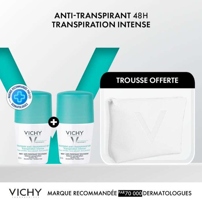 vichy-vichy-offre-2-deodorant-anti-transpirant-48h-transpiration-intense-trousse-offerte-promotions-diverses.jpg VICHY OFFRE 2 DEODORANT ANTI TRANSPIRANT 48H TRANSPIRATION INTENSE + TROUSSE OFFERTE – Image 1